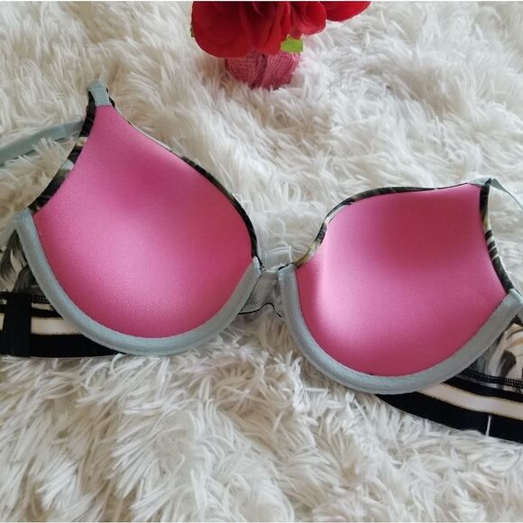 32C PINK Victoria's Secret Blue Push Up Bra - Picture 7 of 9